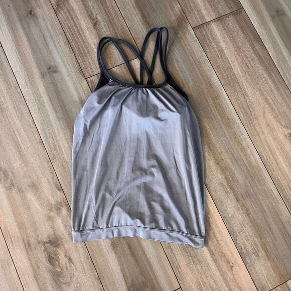 Athleta Grey Built in Bra Athletic Tank Top Women Small‎ - Picture 1 of 5
